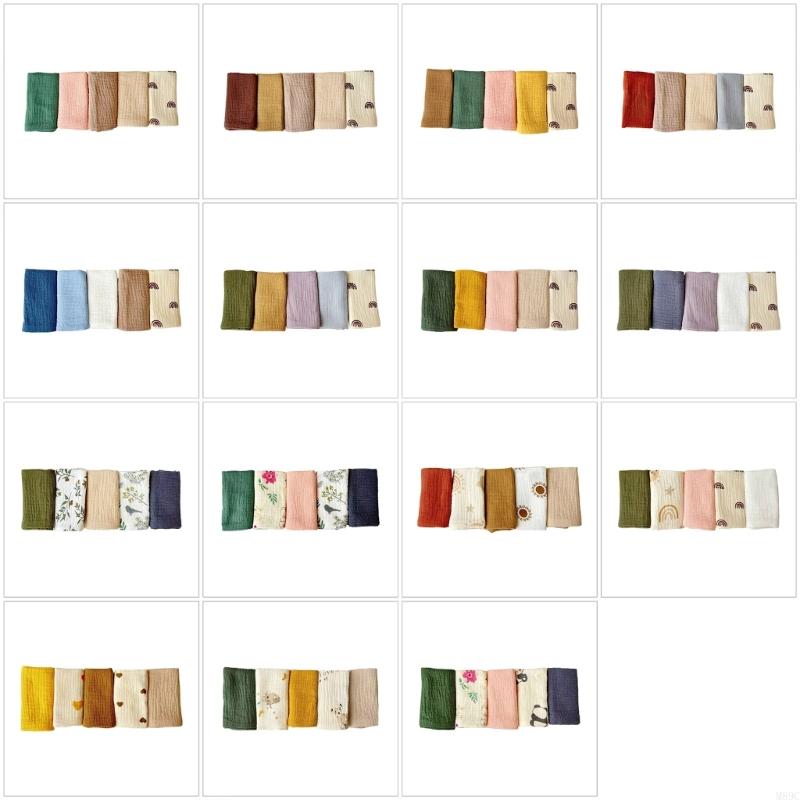 Skincare Newborn - M89C 5 Pieces Soft Cotton Burp