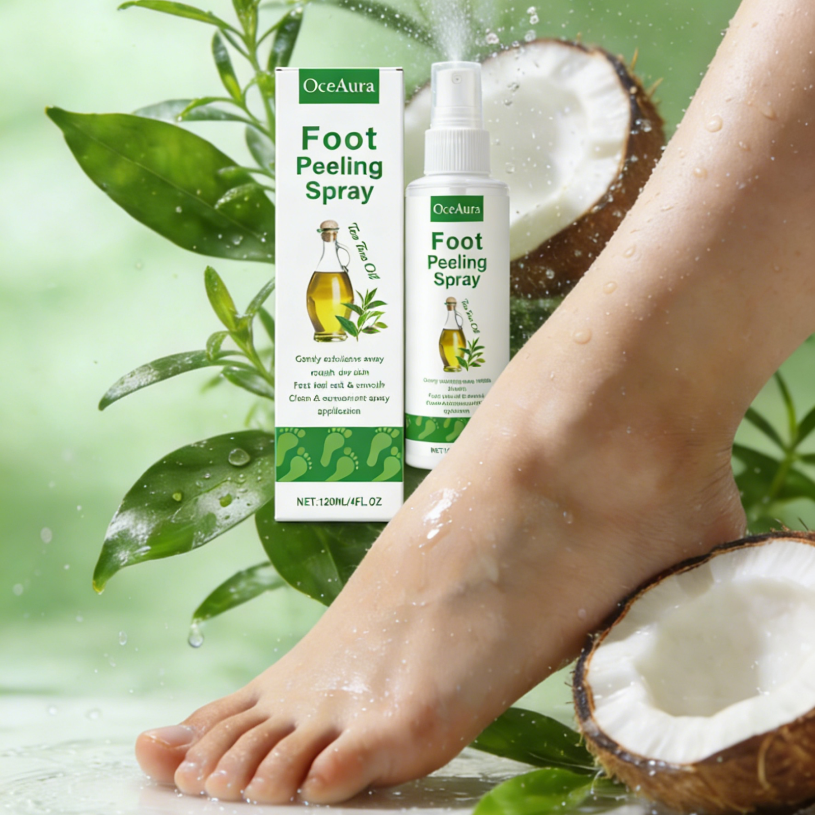 OceAura Foot Peeling Spray Sal - Glycolic Acid Exfoliant recensione e prezzo