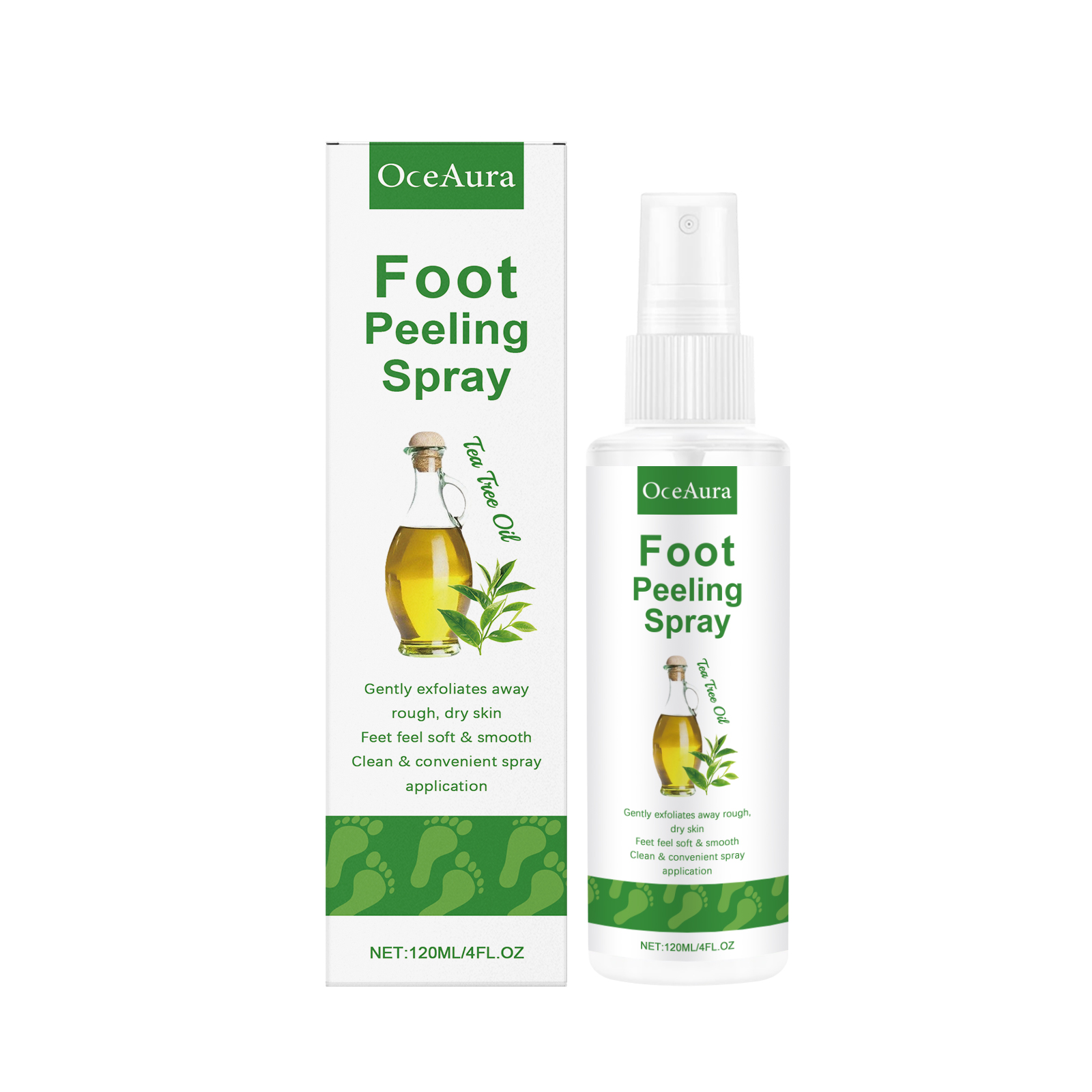 OceAura Foot Peeling Spray Sal - Glycolic Acid Exfoliant recensione e prezzo