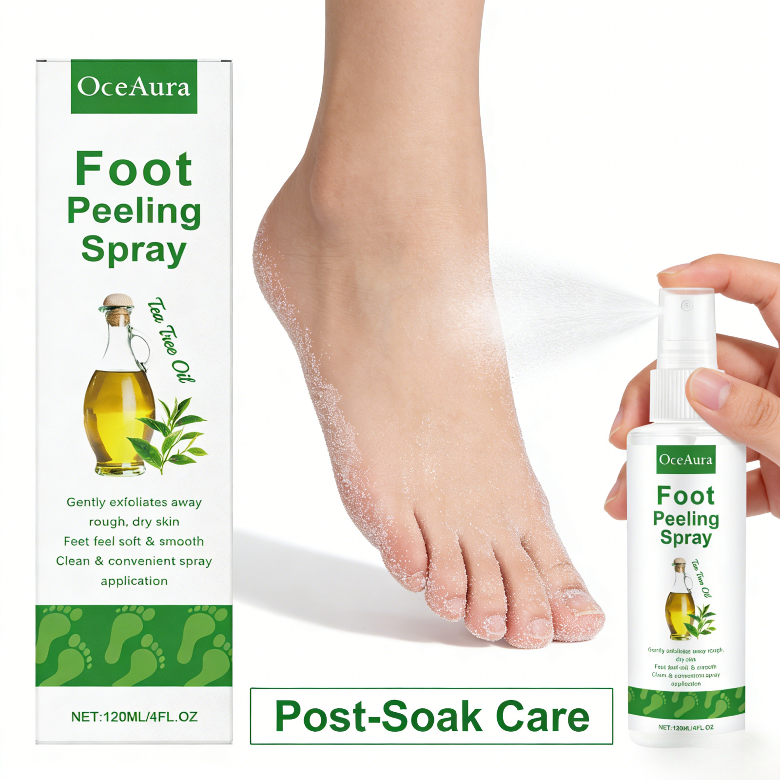 OceAura Foot Peeling Spray Sal - Glycolic Acid Exfoliant recensione e prezzo