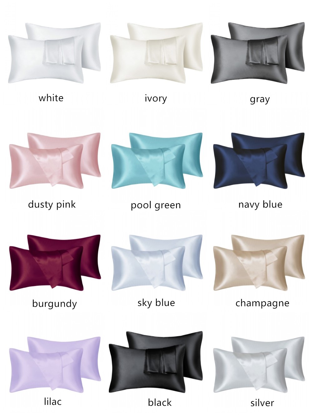 2pcs/lot Queen Size Solid Silk - Skincare Queen recensione e prezzo