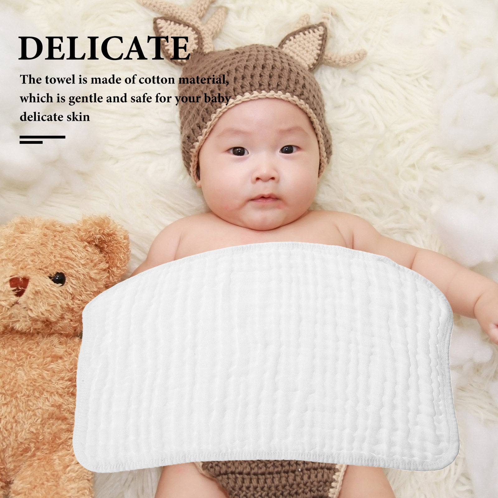 6Pcs Soft Cotton Baby Washclot - Skincare Newborn recensione e prezzo